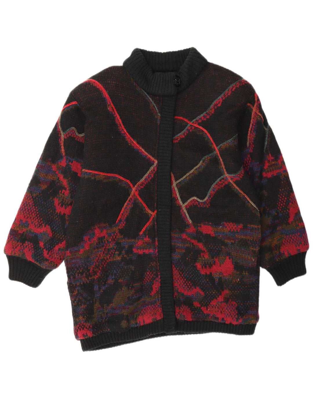 Jeffrey Brownleader Womens Abstract Pattern Cardigan Sweater UK 14 Medium B