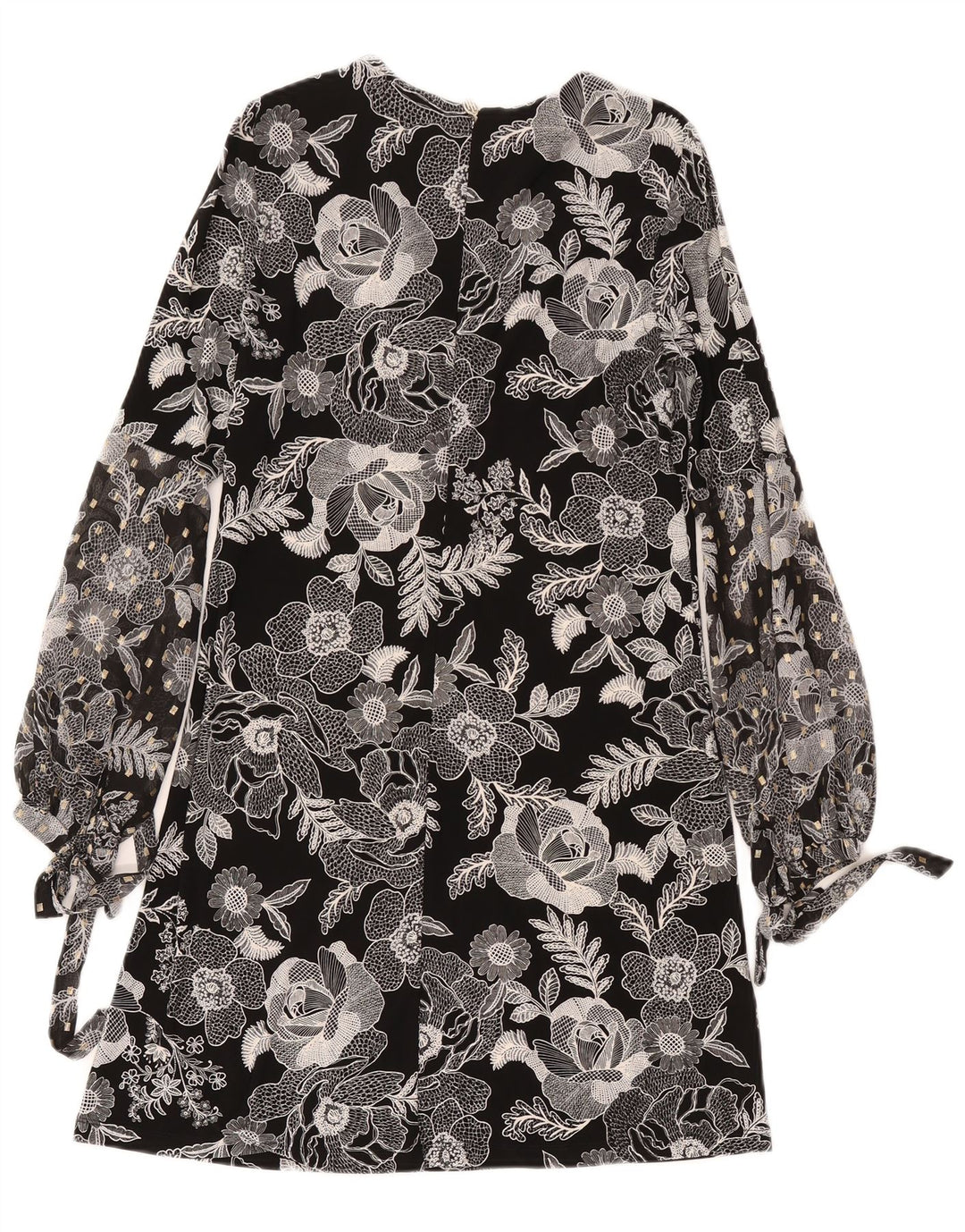 Tommy Hilfiger Womens Long Sleeve Shift Dress US 4 Small Black Floral