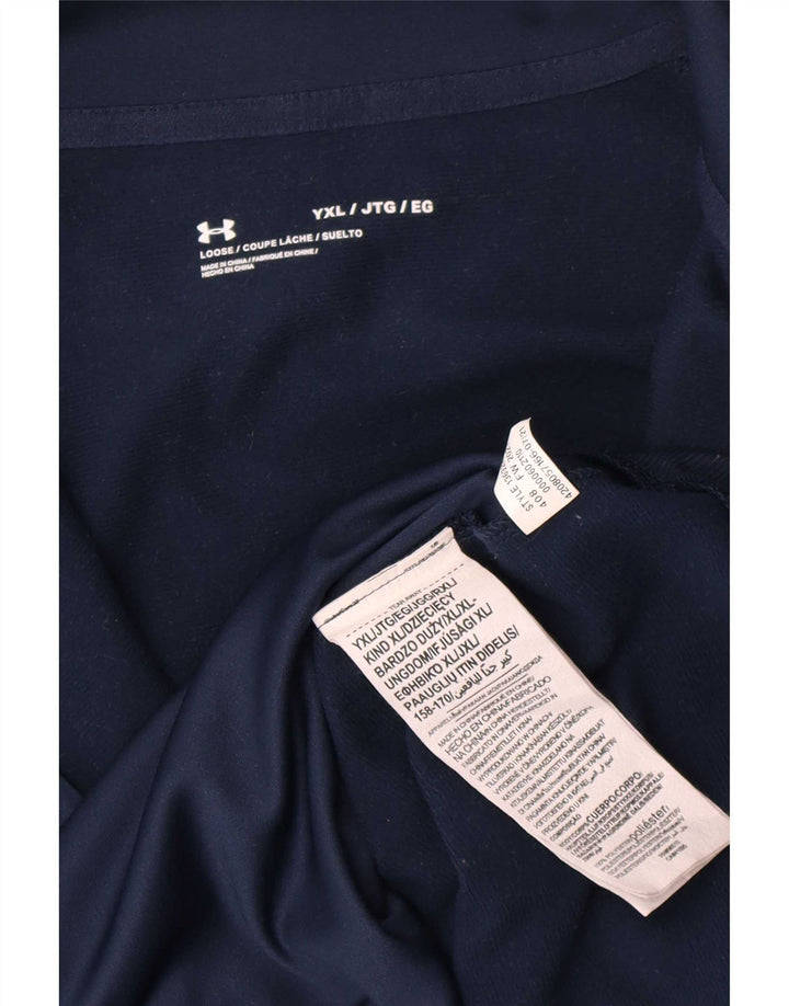 Under Armour Boys Tracksuit Top Jacket 13-14 Years XL Navy Blue Polyester
