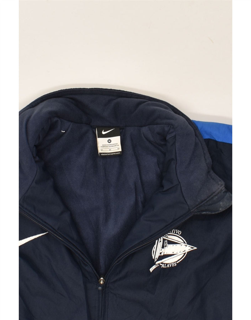 NIKE Mens Deportivo Alaves Windbreaker Coat UK 38 Medium Navy Blue | Vintage Nike | Thrift | Second-Hand Nike | Used Clothing | Messina Hembry 