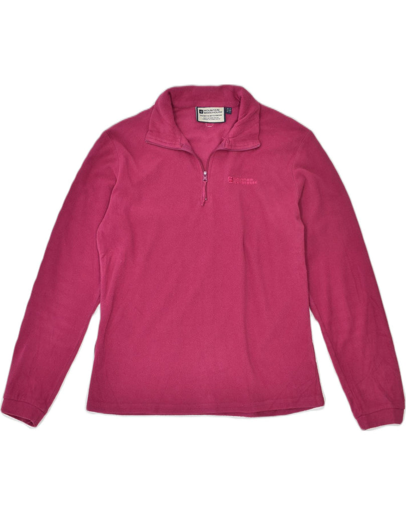 MOUNTAIN WAREHOUSE Womens Zip Neck Fleece Jumper UK 12 Medium Pink | Vintage | Thrift | Second-Hand | Used Clothing | Messina Hembry 