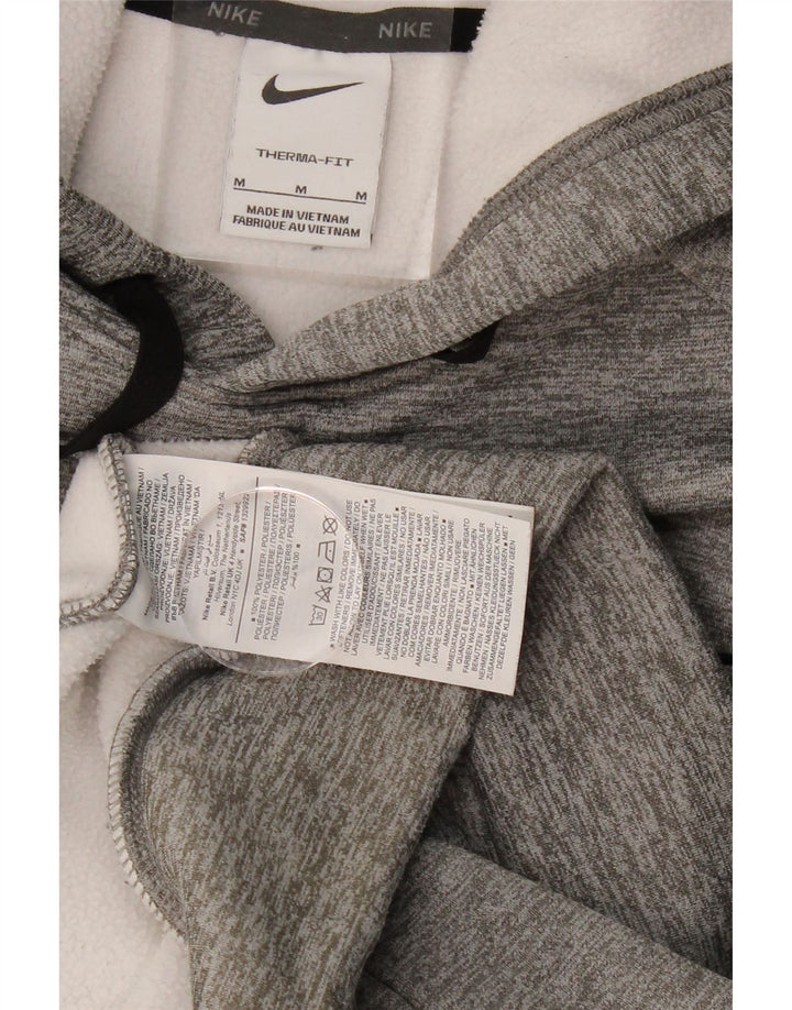 NIKE Mens Therma-Fit Hoodie Jumper Medium Grey Polyester