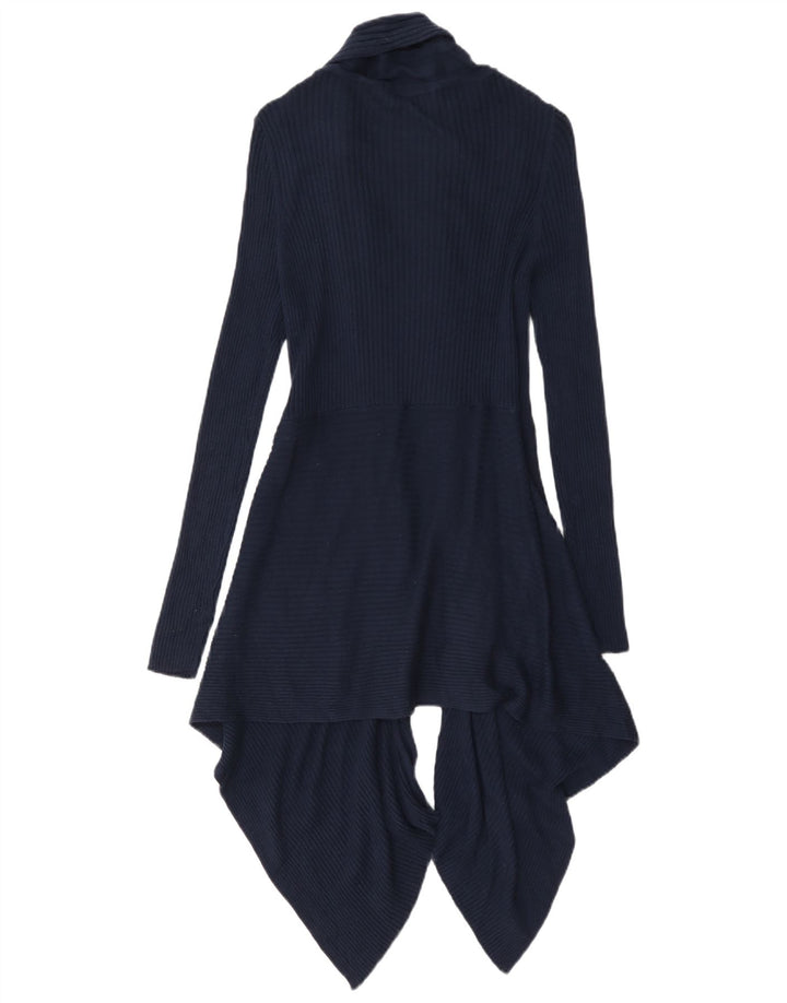 Marks & Spencer Womens Asymmetric Cardigan Sweater UK 14 Medium Navy Blue