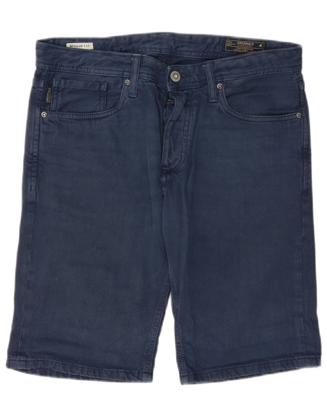 JACK & JONES Mens Regular Fit Denim Shorts Medium W30  Navy Blue Cotton