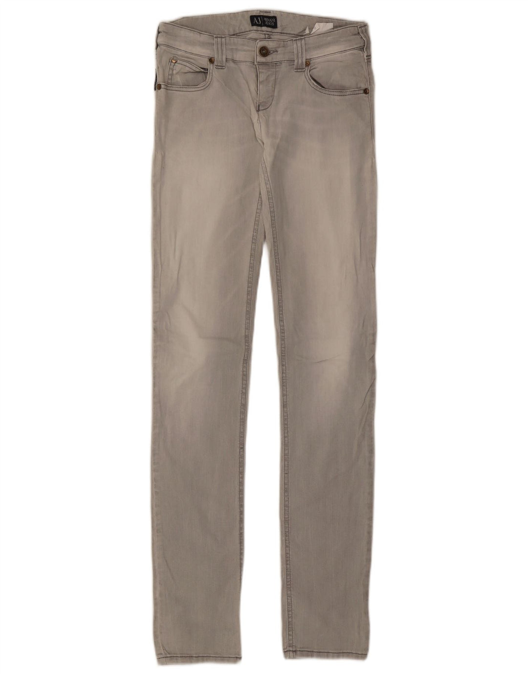ARMANI Womens Slim Jeans W26 L32 Grey Cotton