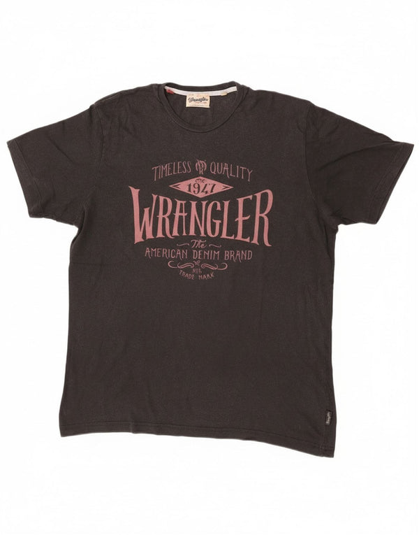 Wrangler Mens Graphic T-Shirt Top Large Black Cotton