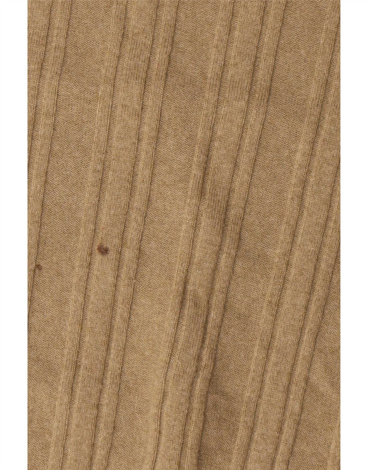 Pierre Cardin Mens V-Neck Jumper Sweater Large Beige Acrylic