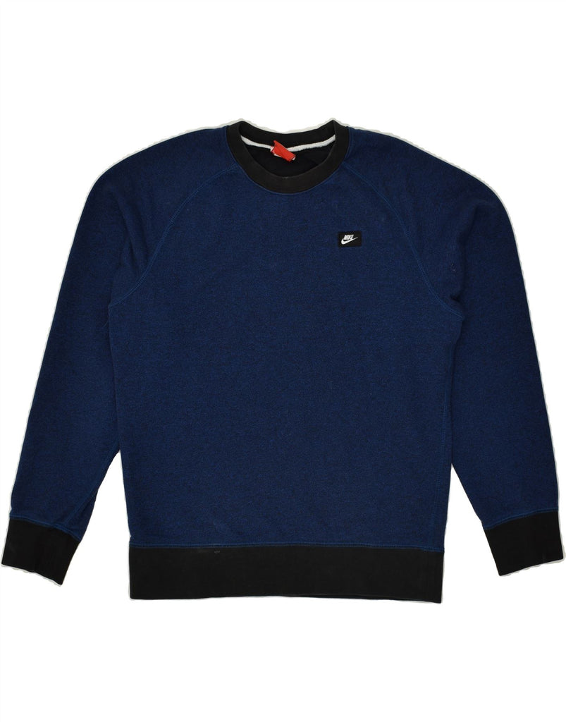 NIKE Mens Sweatshirt Jumper Small Navy Blue Cotton | Vintage Nike | Thrift | Second-Hand Nike | Used Clothing | Messina Hembry 