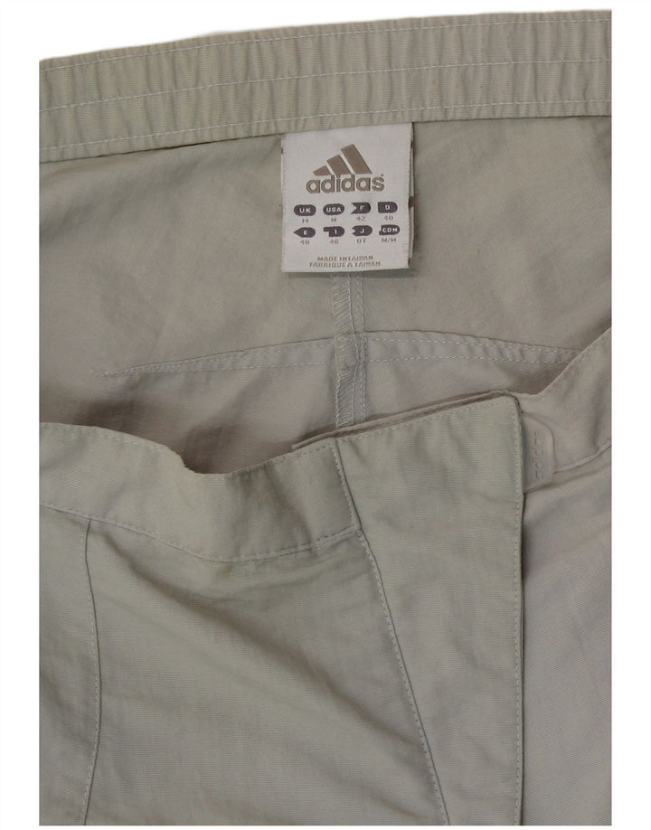 ADIDAS Womens Capri Tracksuit Trousers UK 14 Medium Green Polyamide Sports