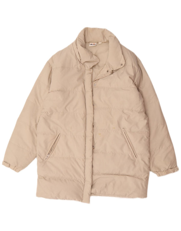 Ellesse Womens Oversized Padded Coat UK 14 Medium Beige Polyester