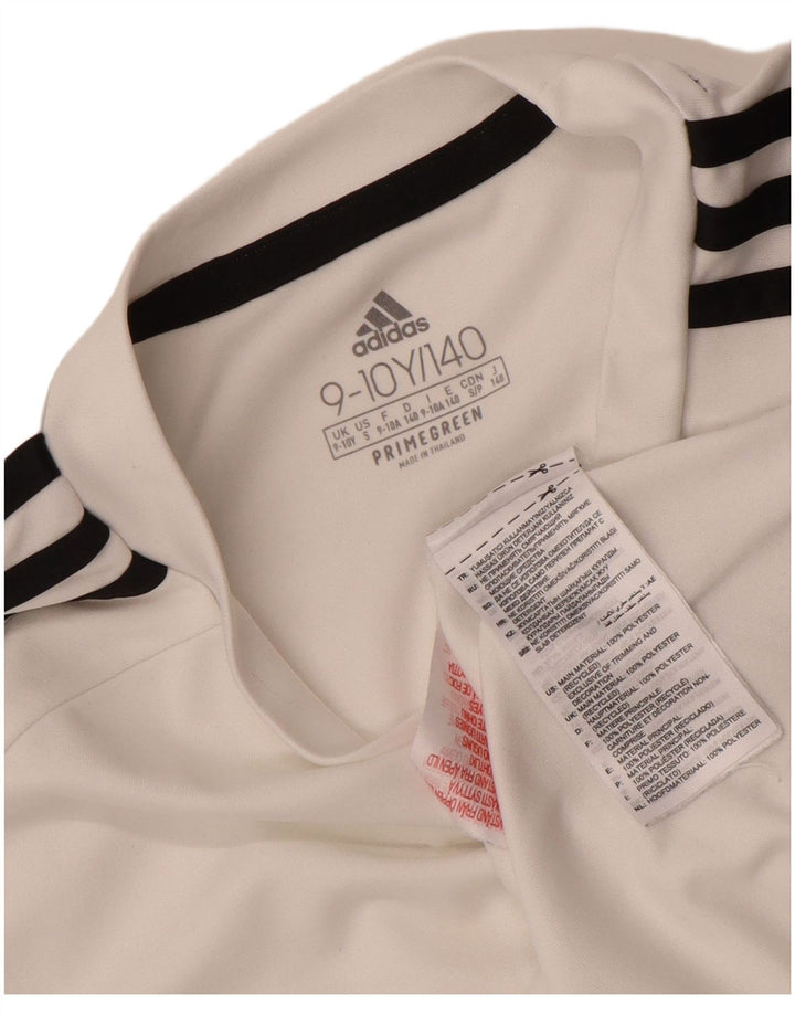 Adidas Boys Aeroready T-Shirt Top 9-10 Years White Polyester