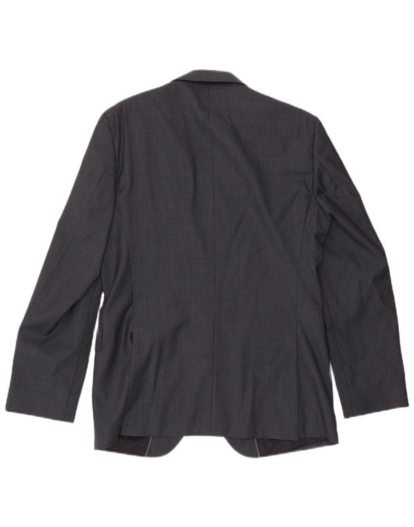 Hugo Boss Mens 2 Button Blazer Jacket EU 48 Medium Grey Houndstooth Wool
