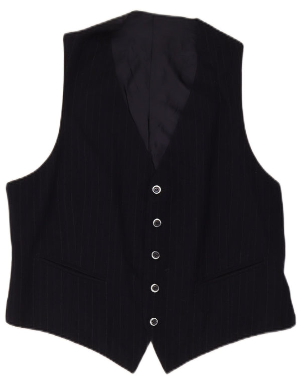 Vintage Mens Waistcoat UK 36 Small Navy Blue Pinstripe