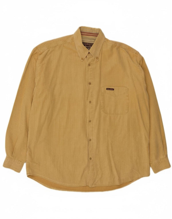 Marlboro Classics Mens Corduroy Shirt Large Yellow Cotton