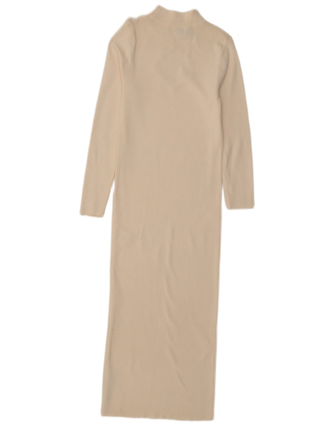 Zara Womens Long Sleeve Maxi Dress UK 12 Medium Off White Viscose