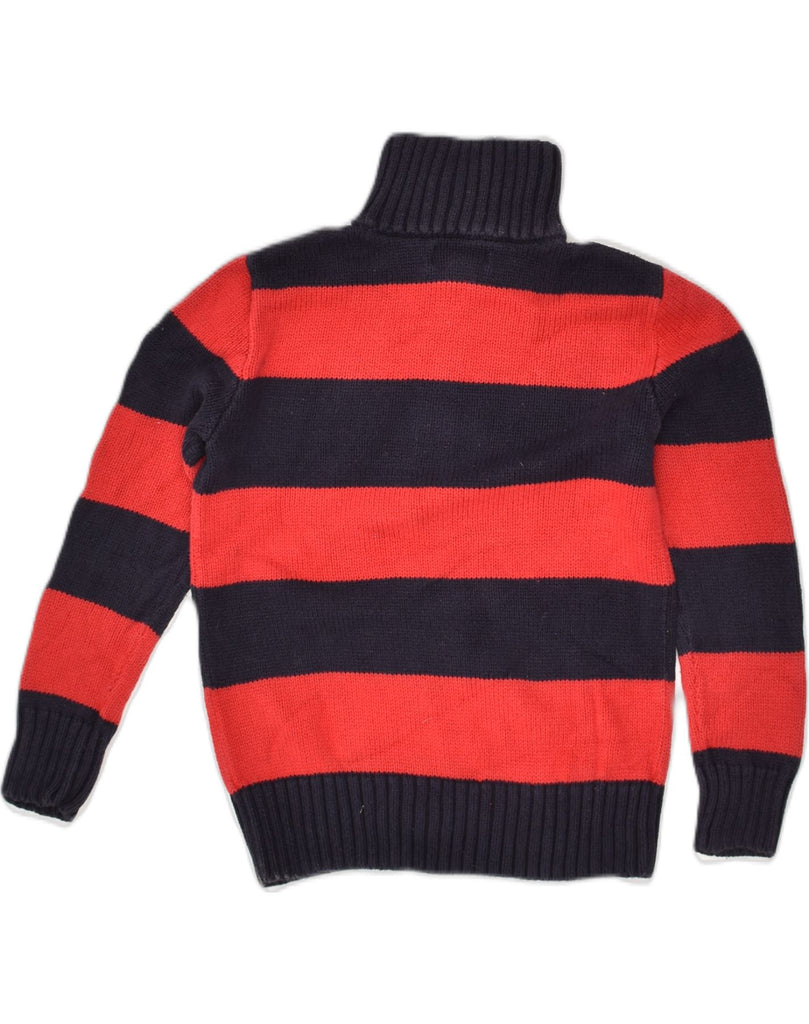 POLO RALPH LAUREN Boys Zip Neck Jumper Sweater 7-8 Years Small Red Striped | Vintage Polo Ralph Lauren | Thrift | Second-Hand Polo Ralph Lauren | Used Clothing | Messina Hembry 