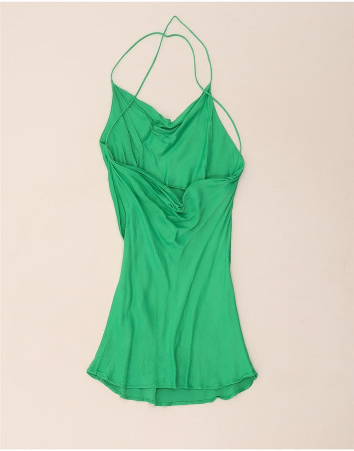 Zara Womens Halter Dress UK 4 XS Green