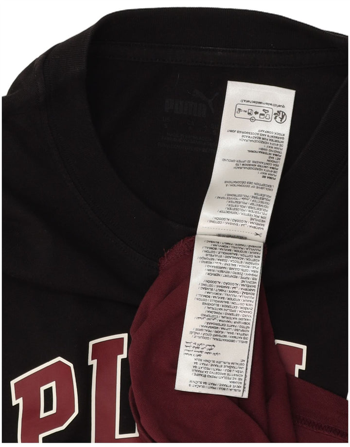 Puma Mens Graphic T-Shirt Top Small Maroon Colourblock Cotton