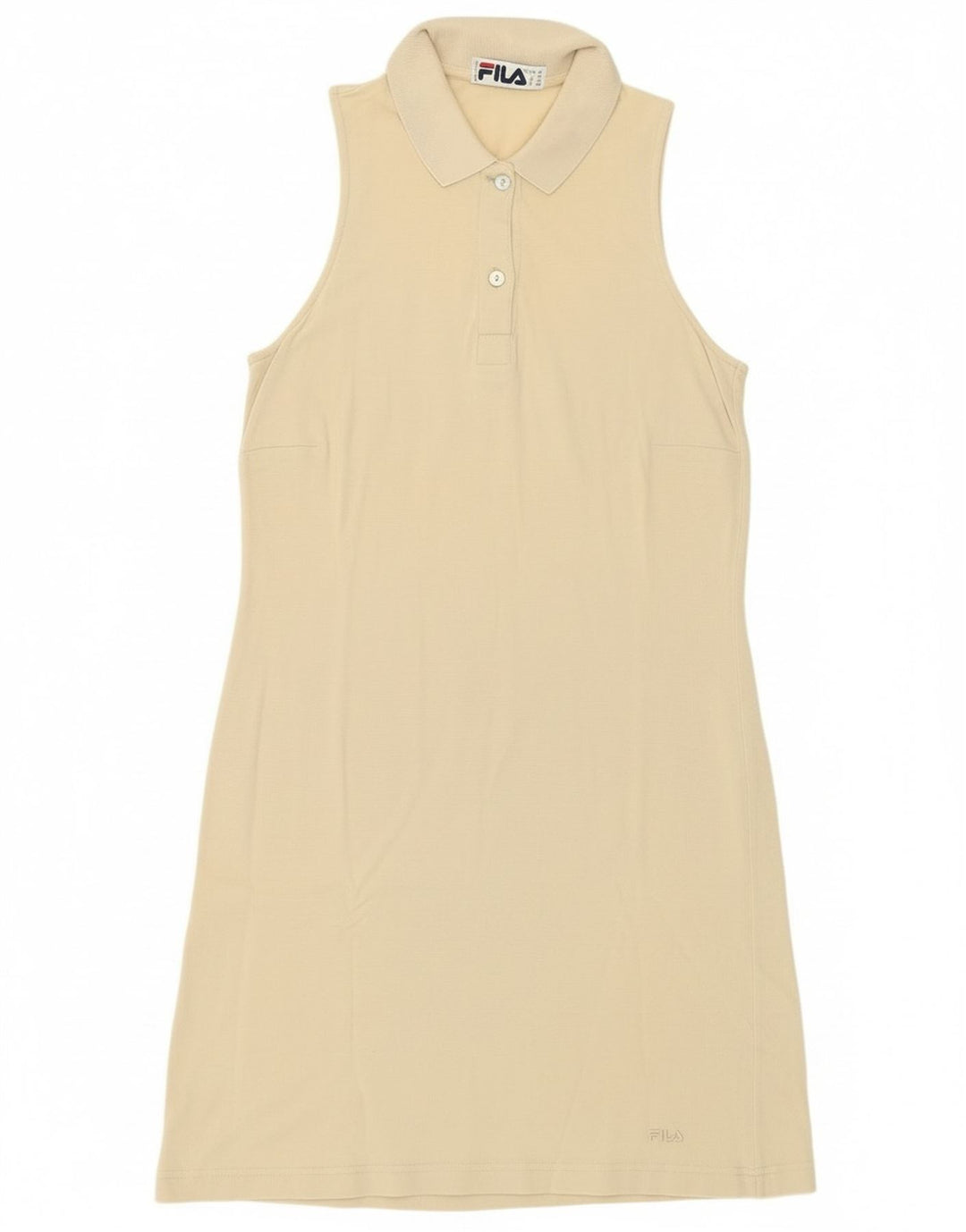 Fila Womens Sleeveless Polo Dress IT 44 Medium Beige Cotton