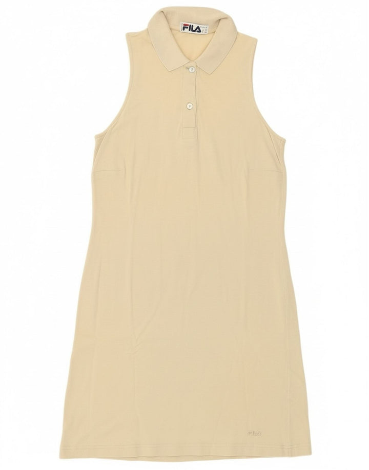 Fila Womens Sleeveless Polo Dress IT 44 Medium Beige Cotton