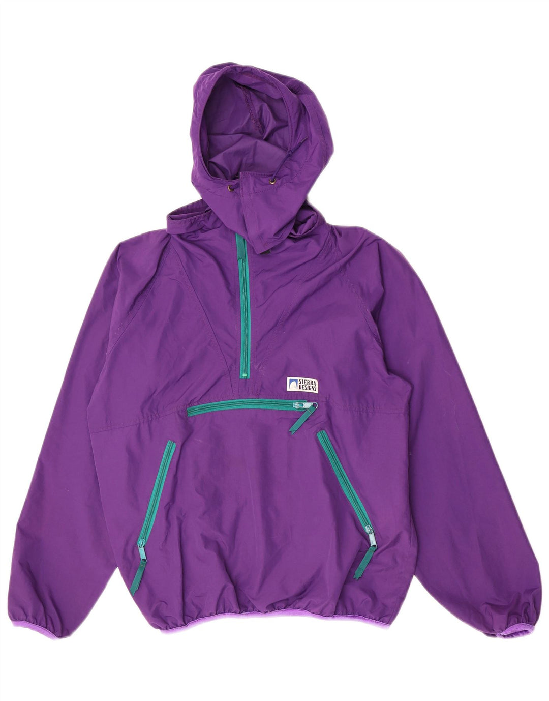 Sierra Designs Womens Hooded Anorak Jacket UK 14 Medium Purple Nylon