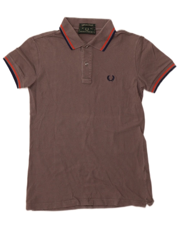 FRED PERRY Mens Polo Shirt Small Grey Cotton