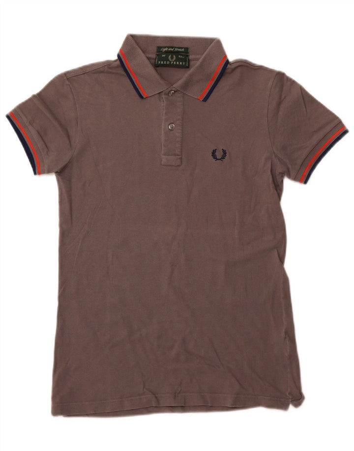 FRED PERRY Mens Polo Shirt Small Grey Cotton
