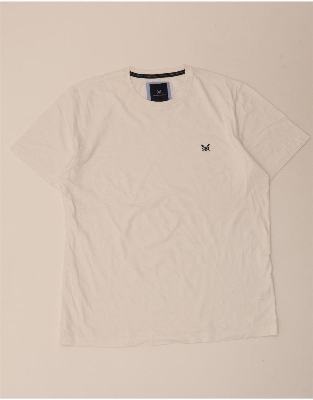 Crew Clothing Mens T-Shirt Top Large White Cotton