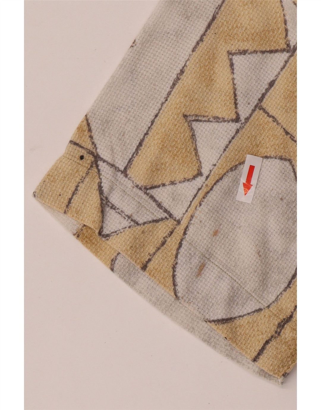 E.B. Company Mens Short Sleeve Shirt Size 37/38 Small Beige Geometric