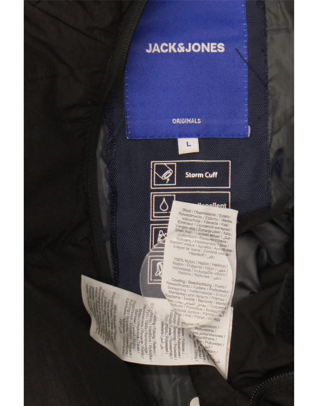 JACK & JONES Mens Hooded Padded Jacket UK 40 Large Black Nylon