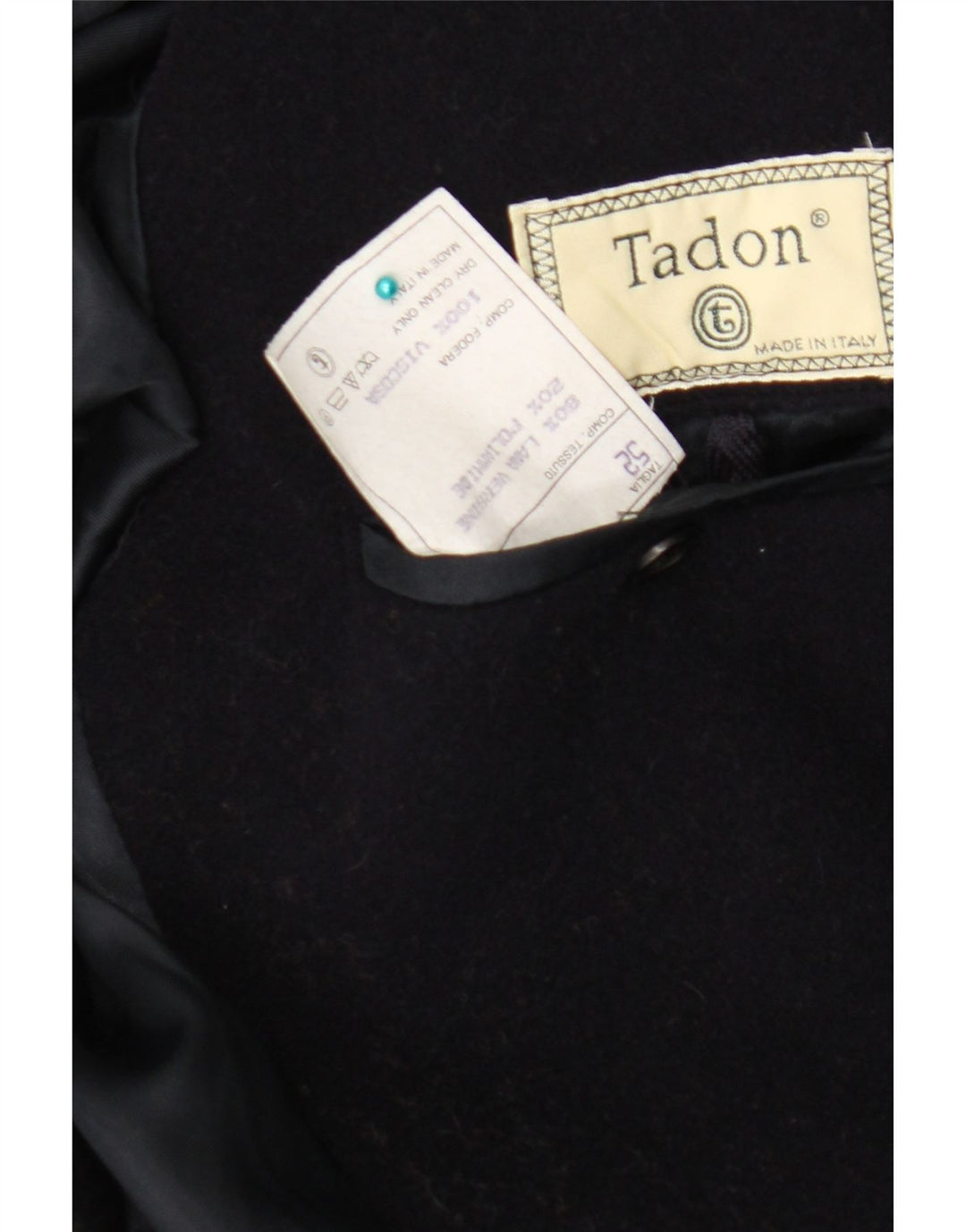 Tadon Mens Duffle Coat IT 52 XL Navy Blue Virgin Wool