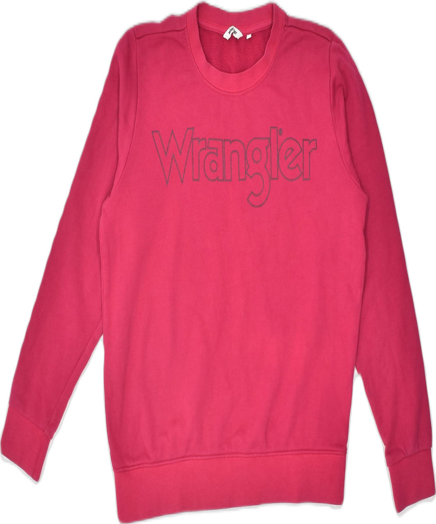 WRANGLER Womens Oversized Graphic Sweatshirt Jumper UK 10 Small Red Cotton | Vintage | Thrift | Second-Hand | Used Clothing | Messina Hembry 