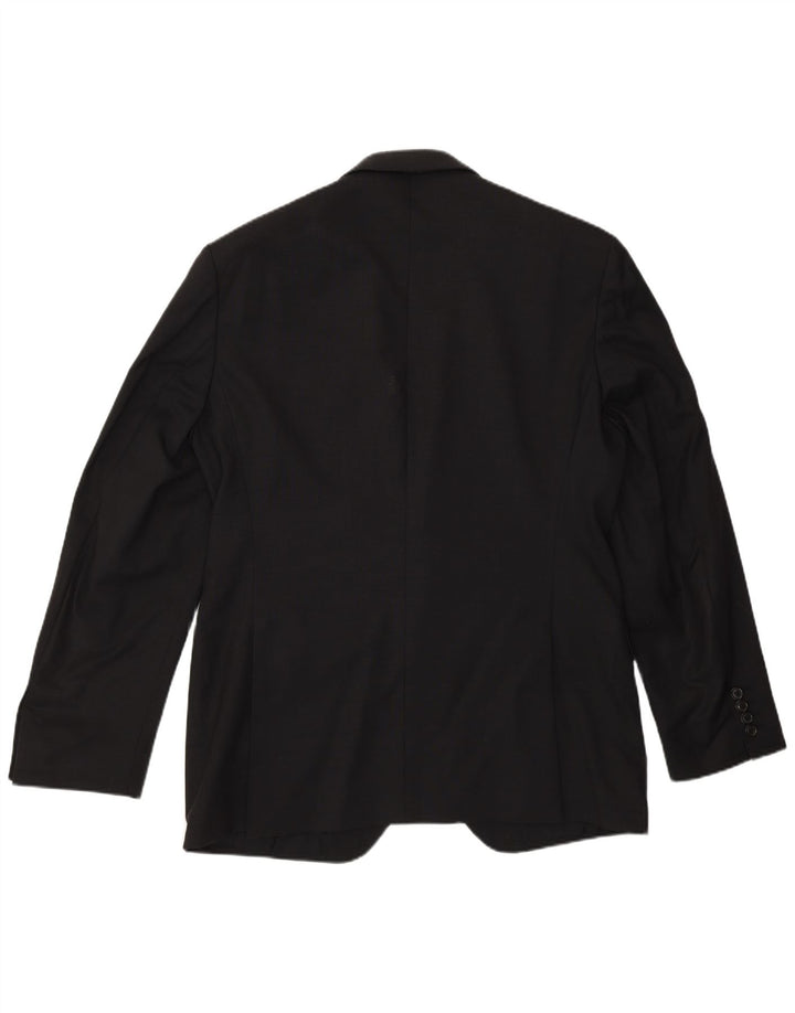 Hugo Boss Mens 2 Button Blazer Jacket EU 50 Large Black Virgin Wool