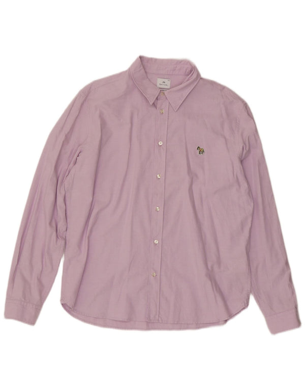 Paul Smith Mens Tailored Fit Shirt 2XL Purple Cotton
