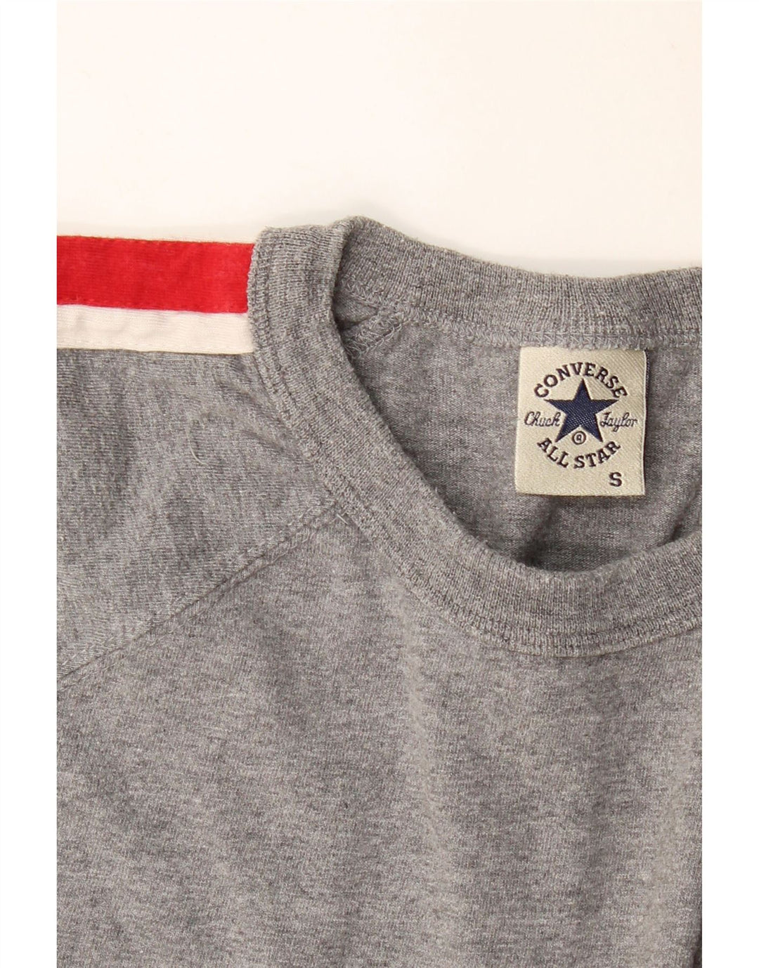 CONVERSE Mens Chuck Taylor Graphic Top Long Sleeve Small Grey Colourblock