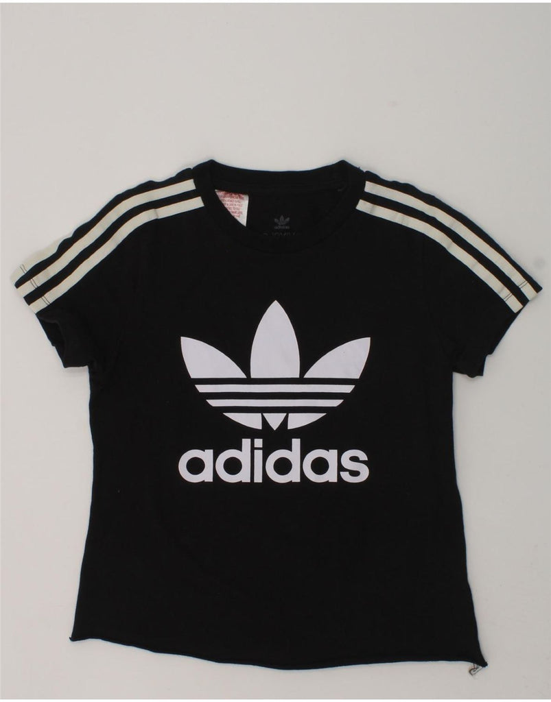 ADIDAS Girls Graphic T-Shirt Top 9-10 Years Small Black | Vintage Adidas | Thrift | Second-Hand Adidas | Used Clothing | Messina Hembry 