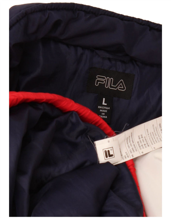 Fila Womens Crop Padded Jacket UK 16 Large Multicoloured Colourblock