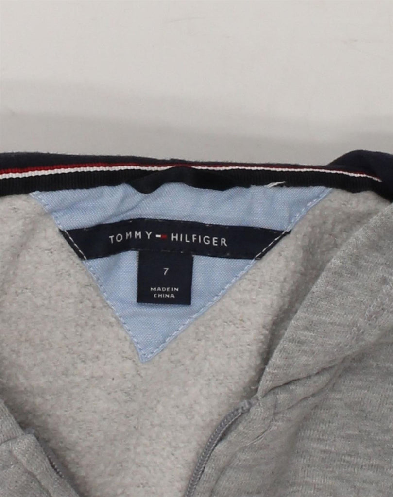 TOMMY HILFIGER Boys Graphic Zip Hoodie Sweater 6-7 Years Grey Cotton | Vintage Tommy Hilfiger | Thrift | Second-Hand Tommy Hilfiger | Used Clothing | Messina Hembry 