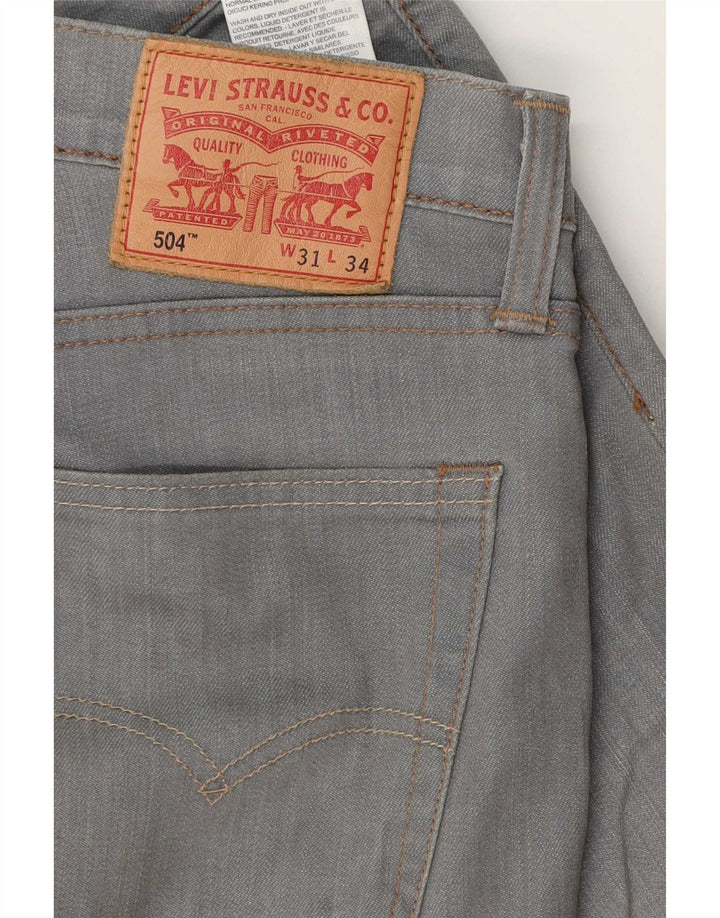 Levi's Mens 504 Straight Jeans W31 L34 Grey Cotton