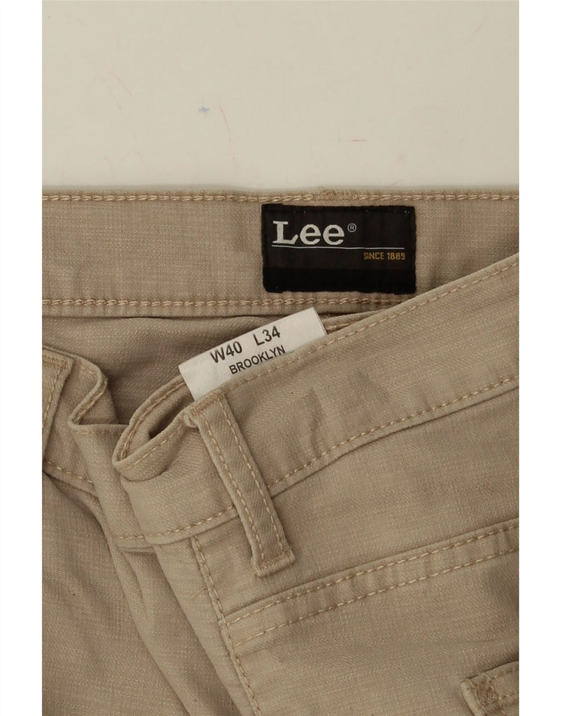 LEE Mens Brooklyn Straight Casual Trousers W40 L29 Beige Cotton Vintage Lee and Second-Hand Lee from Messina Hembry 