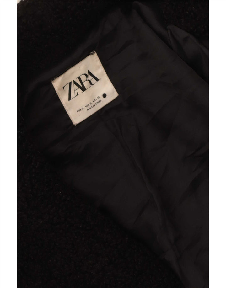 Zara Womens Oversized Faux Fur Bolero Jacket UK 14 Medium Black