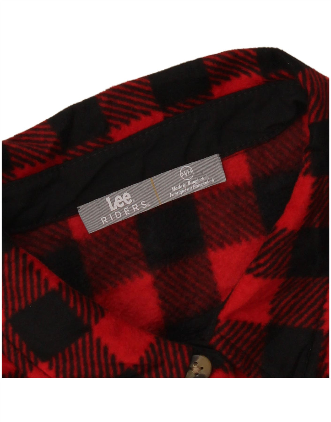Lee Womens Riders Fleece Shirt UK 14 Medium Red Gingham