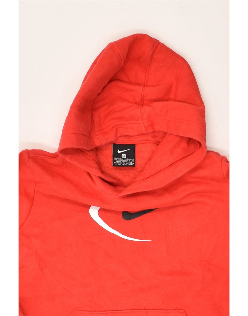 NIKE Boys Graphic Hoodie Jumper 6-7 Years Red | Vintage Nike | Thrift | Second-Hand Nike | Used Clothing | Messina Hembry 