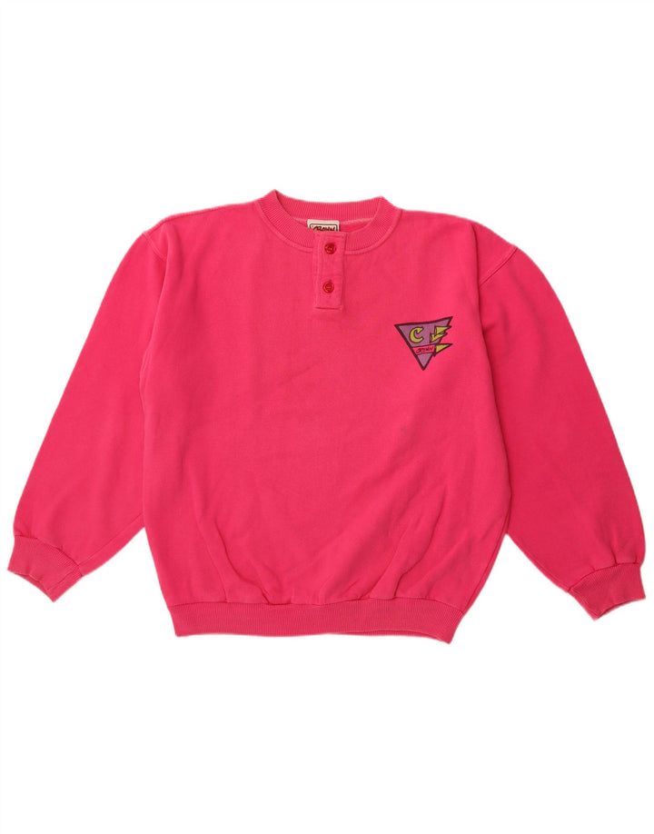 CROWN Mens Sweatshirt Jumper Medium Pink Cotton
