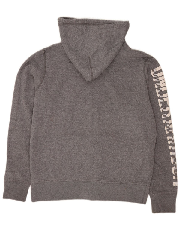 Under Armour Womens Graphic Zip Hoodie Sweater UK 8 Small Grey Sports