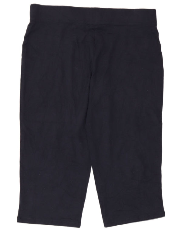 Marks & Spencer Womens Capri Tracksuit Trousers UK 12 Medium Navy Blue