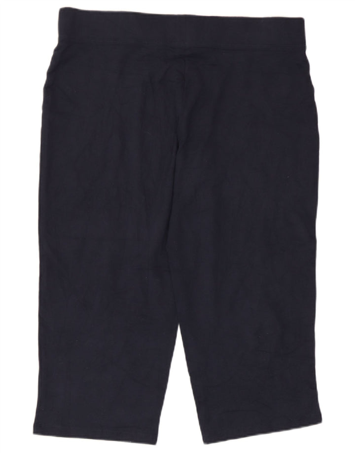 Marks & Spencer Womens Capri Tracksuit Trousers UK 12 Medium Navy Blue