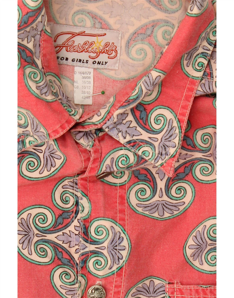 VINTAGE Womens Shirt UK 10/12 Medium  Red Paisley Cotton Vintage Vintage and Second-Hand Vintage from Messina Hembry 