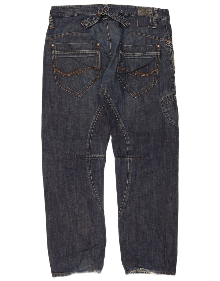 JACK & JONES Mens Straight Jeans W36 L29 Blue Cotton