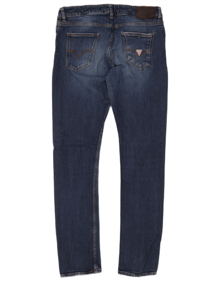 GUESS Womens Miami Skinny Jeans W34 L31 Blue Cotton